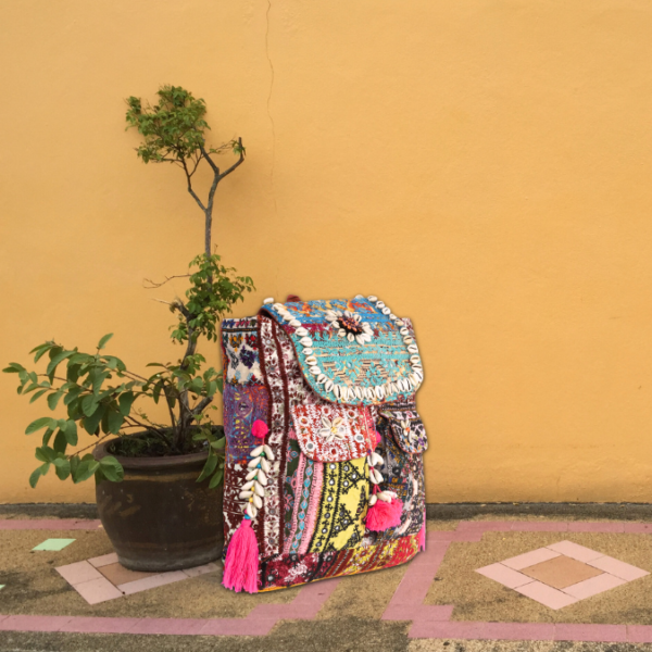 Large Handcrafted Bohemian Embroidered Backpack for Women BH1021B