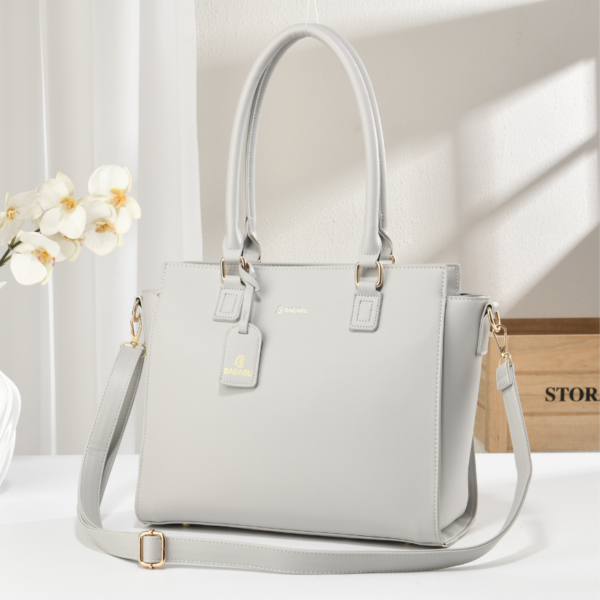 Bagabu Luxary Gray Colour Vegan Leather stylish Laptop handbag for Office and Working Women BB1004GR
